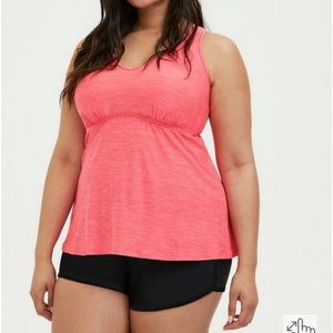 Torrid Active Coral Racerback Tankini 4X
